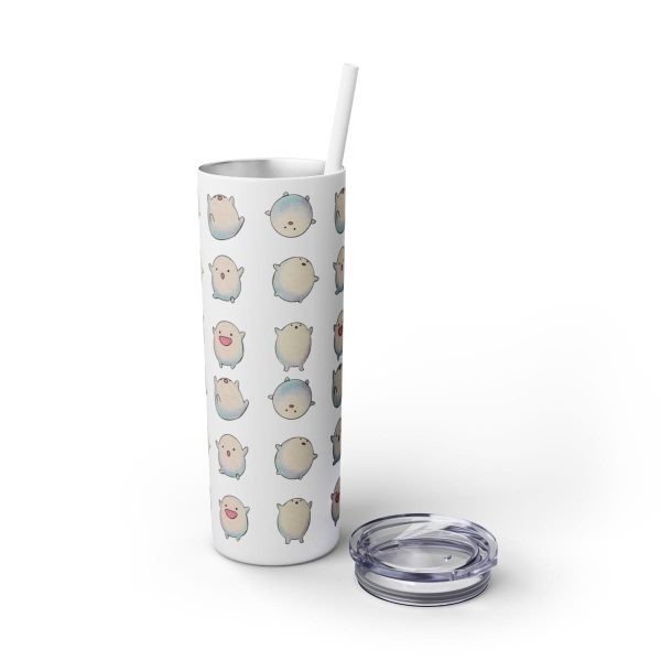 The Boy And The Heron Budget - Warawara Chibi Fanart Skinny Tumbler with Straw-House Decor, The Boy and the Heron, The Boy And The Heron Budget, Tumbler