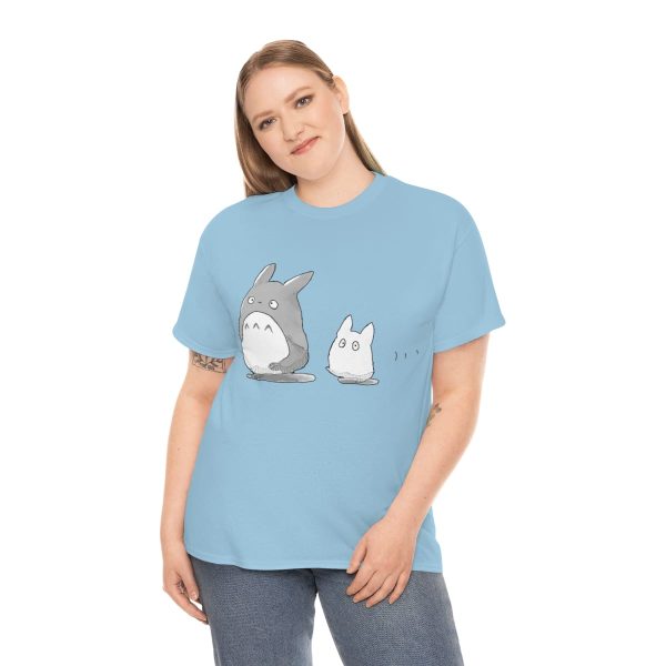 Totoro Sun Shade Cat Bus - Walking Mini Totoro T Shirt-Apparel, My Neighbor Totoro, Totoro Sun Shade Cat Bus, Tshirt