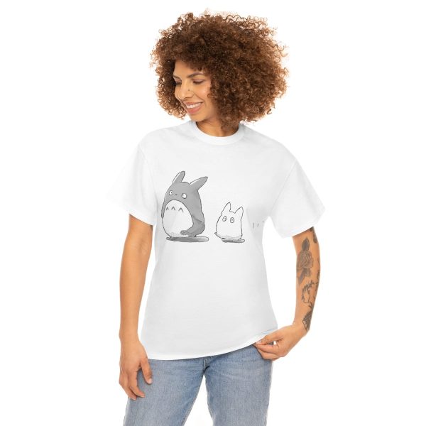 Totoro Sun Shade Cat Bus - Walking Mini Totoro T Shirt-Apparel, My Neighbor Totoro, Totoro Sun Shade Cat Bus, Tshirt