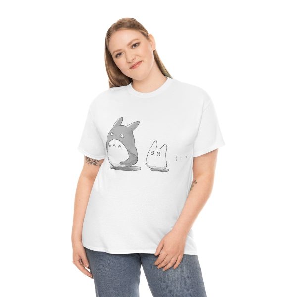 Totoro Sun Shade Cat Bus - Walking Mini Totoro T Shirt-Apparel, My Neighbor Totoro, Totoro Sun Shade Cat Bus, Tshirt