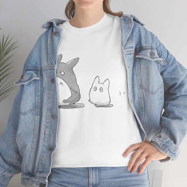 Totoro Sun Shade Cat Bus - Walking Mini Totoro T Shirt-Apparel, My Neighbor Totoro, Totoro Sun Shade Cat Bus, Tshirt