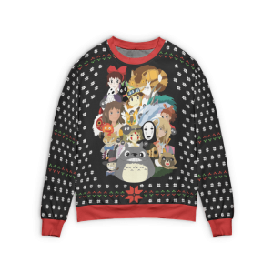 Spirited Away Frog - Ghibli Combination 3D Ugly Christmas Sweater-Apparel, Howl's Moving Castle, Kiki's Delivery Service, My Neighbor Totoro, ponyo, Spirited Away Frog, Sweater, ugly sweater