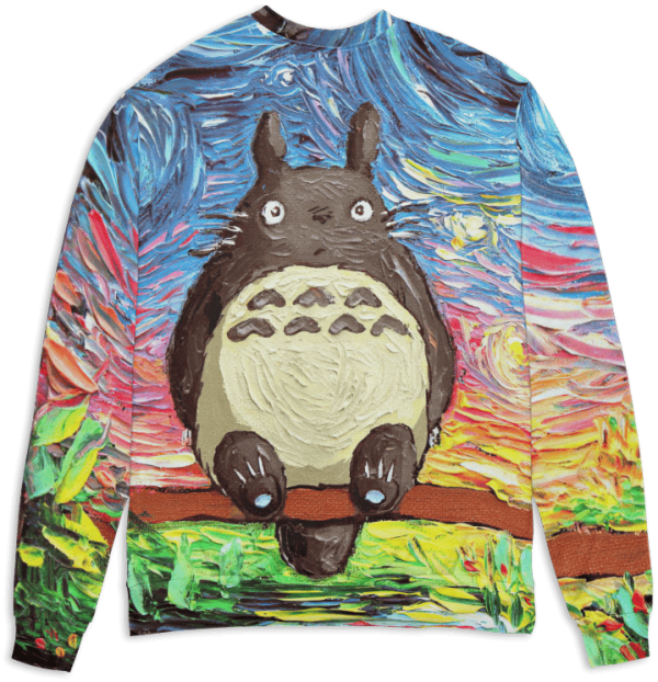 Totoro Movie Japanese - Totoro and The Starry Night 3D Sweater-Apparel, My Neighbor Totoro, Sweater, Totoro Movie Japanese