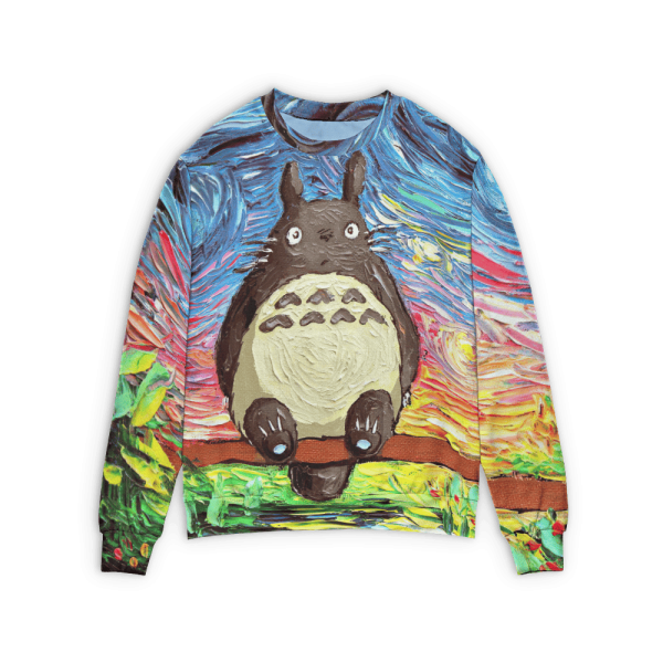 Totoro Movie Japanese - Totoro and The Starry Night 3D Sweater-Apparel, My Neighbor Totoro, Sweater, Totoro Movie Japanese