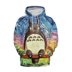 My Neighbor Totoro Film - Totoro and The Starry Night 3D Hoodie-Apparel, Hoodie, My Neighbor Totoro, My Neighbor Totoro Film