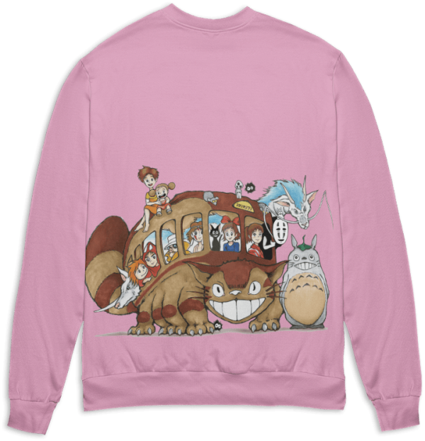 Totoro Film - Ghibli Characters on Cat Bus 3D Sweater-Apparel, My Neighbor Totoro, Sweater, Totoro Film