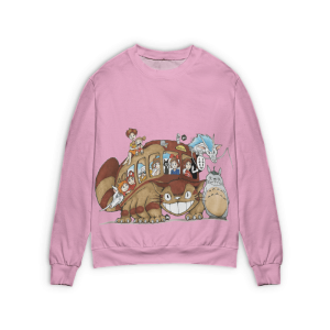 Totoro Film - Ghibli Characters on Cat Bus 3D Sweater-Apparel, My Neighbor Totoro, Sweater, Totoro Film