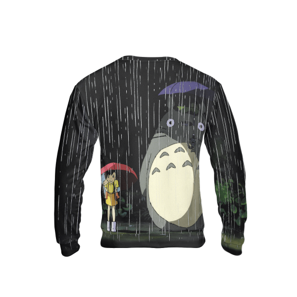 Studio Ghibli My Neighbor Totoro - Totoro and The Sisters at the Bus Stop 3D Sweatshirt-Apparel, My Neighbor Totoro, Studio Ghibli My Neighbor Totoro, Sweatshirt