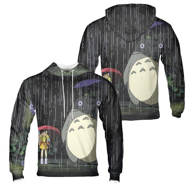 Tom Totoro Concrete - Totoro and The Sisters at the Bus Stop 3D Hoodie-Apparel, Hoodie, My Neighbor Totoro, Tom Totoro Concrete