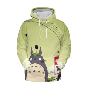 Catbus Totoro - Totoro at the Cat Bus Stop 3D Hoodie-Apparel, Catbus Totoro, Hoodie, My Neighbor Totoro