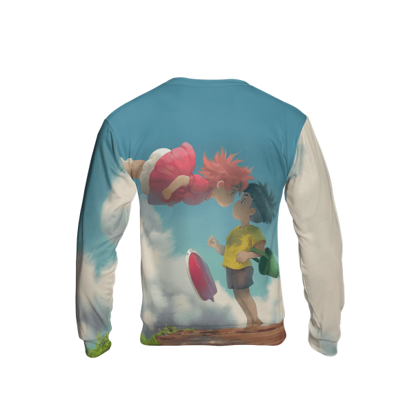 Ponyo Film - Ponyo and Sosuke Reunion 3D Sweatshirt-Apparel, ponyo, Ponyo Film, Sweatshirt