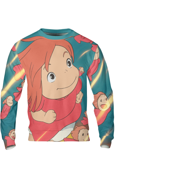 Where Can I Watch Ponyo - Ponyo Freedom 3D Sweatshirt-Apparel, ponyo, Sweatshirt, Where Can I Watch Ponyo