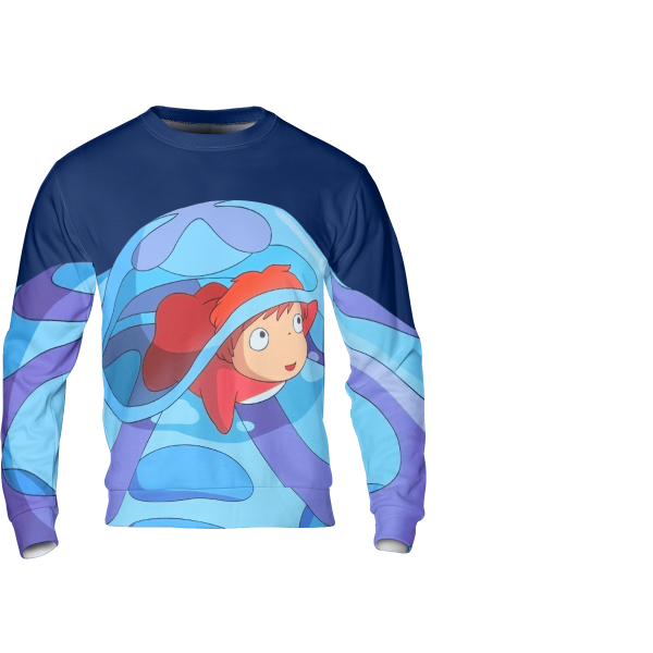 Ponyos Mom - Ponyo First Trip 3D Sweatshirt-Apparel, ponyo, Ponyos Mom, Sweatshirt