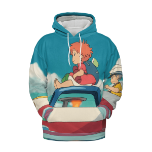 Ponyo Showtimes - Ponyo and Sosuke on the Boat 3D Hoodie-Apparel, Hoodie, ponyo, Ponyo Showtimes