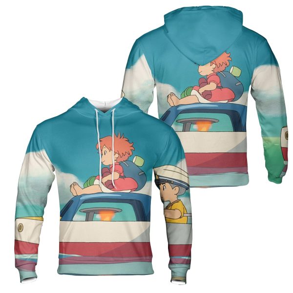 Ponyo Showtimes - Ponyo and Sosuke on the Boat 3D Hoodie-Apparel, Hoodie, ponyo, Ponyo Showtimes