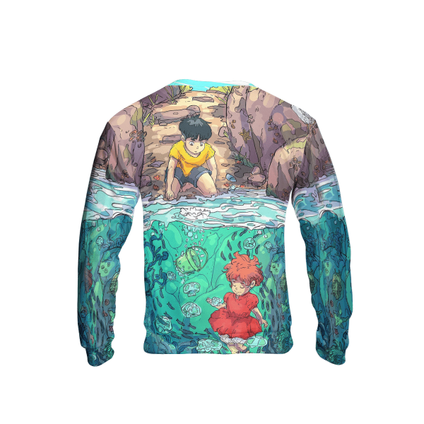 Ponyo And Sosuke - Ponyo and Sosuke First Meet 3D Sweatshirt-Apparel, ponyo, Ponyo And Sosuke, Sweatshirt