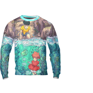 Ponyo And Sosuke - Ponyo and Sosuke First Meet 3D Sweatshirt-Apparel, ponyo, Ponyo And Sosuke, Sweatshirt