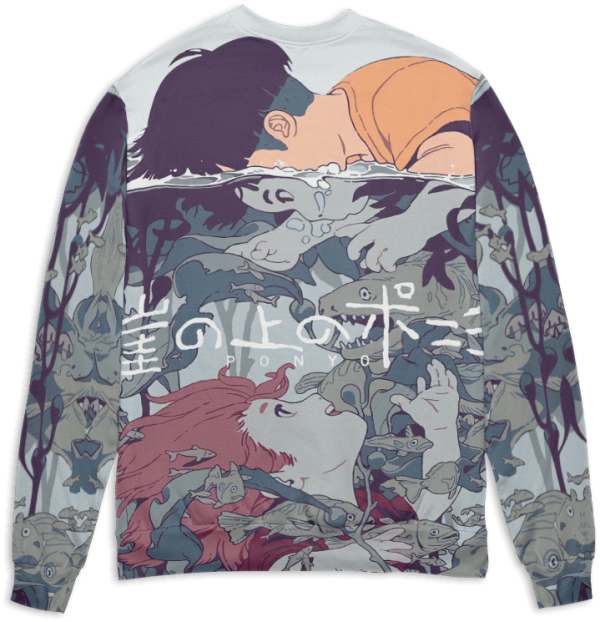 Amc Port Chester Ponyo - Ponyo and Sosuke under Water 3D Sweater-Amc Port Chester Ponyo, Apparel, ponyo, Sweater