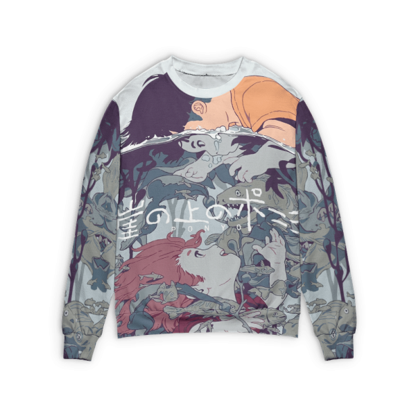 Amc Port Chester Ponyo - Ponyo and Sosuke under Water 3D Sweater-Amc Port Chester Ponyo, Apparel, ponyo, Sweater