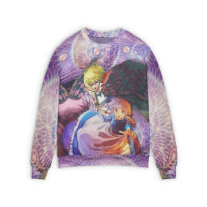 Howl's Moving Castle Merry Go Round Of Life Piano - Howl’s Moving Castle – Howl and Sophie 3D Sweater-Apparel, Howl's Moving Castle, Howl's Moving Castle Merry Go Round Of Life Piano, Sweater