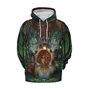 Princess Mononoke Ashitaka - Princess Mononoke 3D Hoodie-Apparel, Hoodie, princess mononoke, Princess Mononoke Ashitaka