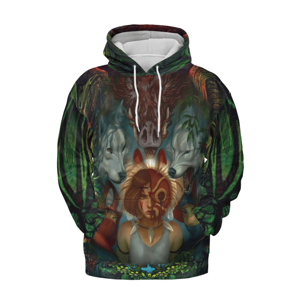 Princess Mononoke Ashitaka - Princess Mononoke 3D Hoodie-Apparel, Hoodie, princess mononoke, Princess Mononoke Ashitaka