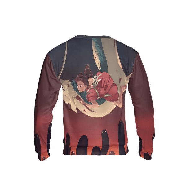 Spirited Away Streaming - Spirited Away – Sen riding Haku 3D Sweatshirt-Apparel, Spirited Away, Spirited Away Streaming, Sweatshirt