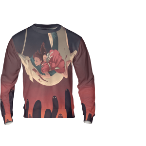 Spirited Away Streaming - Spirited Away – Sen riding Haku 3D Sweatshirt-Apparel, Spirited Away, Spirited Away Streaming, Sweatshirt