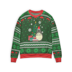 Mi Vecino Totoro - My Neighbor Totoro Green Ugly Christmas Sweater-Apparel, Mi Vecino Totoro, My Neighbor Totoro, Sweater, ugly sweater