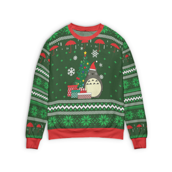 Mi Vecino Totoro - My Neighbor Totoro Green Ugly Christmas Sweater-Apparel, Mi Vecino Totoro, My Neighbor Totoro, Sweater, ugly sweater