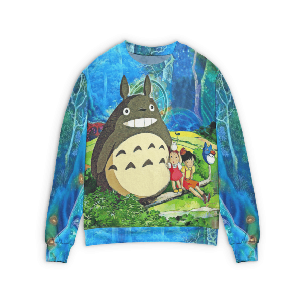 Studio Ghibli Totoro Movie - Totoro and the Girls in Jungle 3D Sweater-Apparel, My Neighbor Totoro, Studio Ghibli Totoro Movie, Sweater