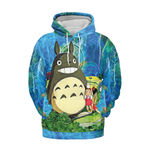 Totoro Anime - Totoro and the Girls in Jungle 3D Hoodie-Apparel, Hoodie, My Neighbor Totoro, Totoro Anime