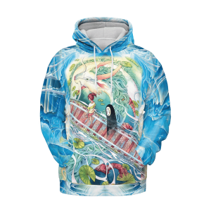 No Face Spirited Away - Spirited Away – Follow the Railway 3D Hoodie-Apparel, Hoodie, kaonashi, no face, No Face Spirited Away, Spirited Away