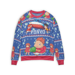 Ponyo Tattoo - Ponyo Transforming Ugly Christmas Sweater-Apparel, ponyo, Ponyo Tattoo, Sweater, ugly sweater