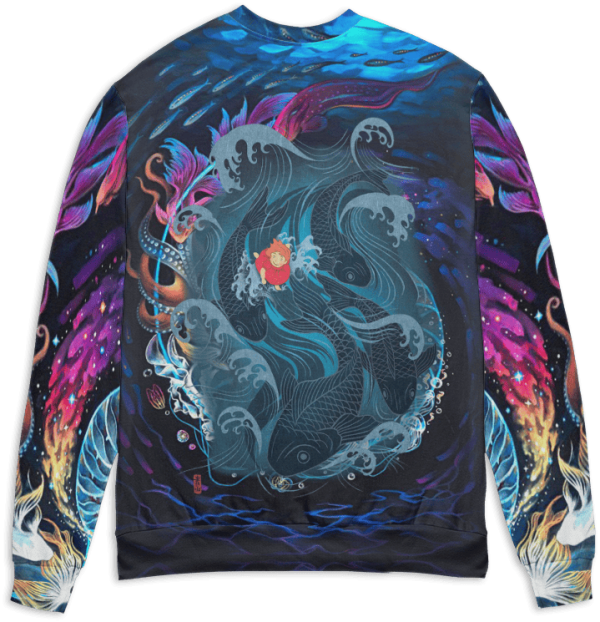 Ponyo Anime - Ponyo on The Sea 3D Sweater-Apparel, ponyo, Ponyo Anime, Sweater