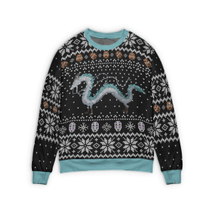 Spirited Away Soot Balls - Spirited Away Haku Dragon Ugly Christmas Sweater Style 1-Apparel, Spirited Away, Spirited Away Soot Balls, Sweater, ugly sweater