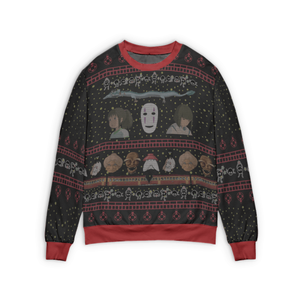 Spirited Away Sen To Chihiro No Kamikakushi - Spirited Away Characters Ugly Christmas Sweater Style 1-Apparel, Spirited Away, Spirited Away Sen To Chihiro No Kamikakushi, Sweater, ugly sweater