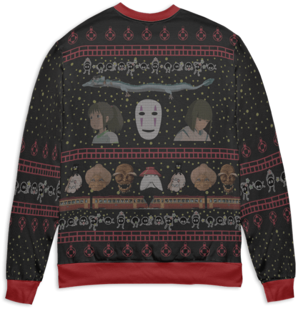 Spirited Away Sen To Chihiro No Kamikakushi - Spirited Away Characters Ugly Christmas Sweater Style 1-Apparel, Spirited Away, Spirited Away Sen To Chihiro No Kamikakushi, Sweater, ugly sweater