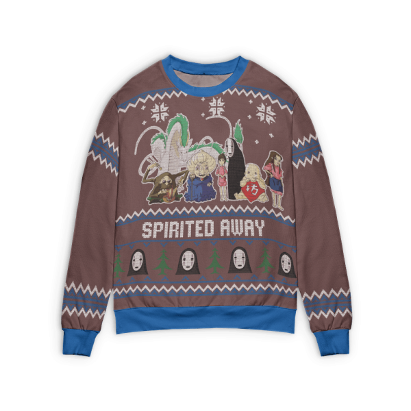 Spirited Away Soot Sprites - Spirited Away Characters Ugly Christmas Sweater Style 3-Apparel, Dragon In Spirited Away, Spirited Away, Spirited Away Lin, Spirited Away Soot Sprites, Sweater, ugly sweater