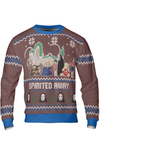 Spirited Away In Theaters - Spirited Away Characters Christmas 3D Sweatshirt Style 3-Apparel, Spirited Away, Spirited Away In Theaters, Sweatshirt