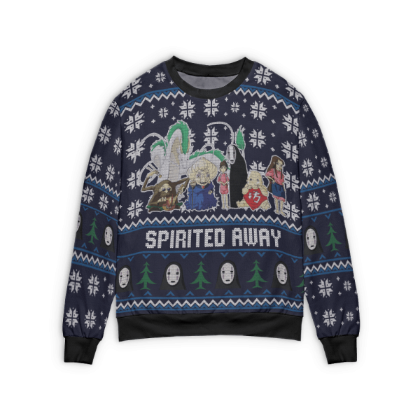 Spirited Away Soot Balls - Spirited Away Characters Ugly Christmas Sweater Style 4-Apparel, Spirited Away, Spirited Away Soot Balls, Sweater, ugly sweater