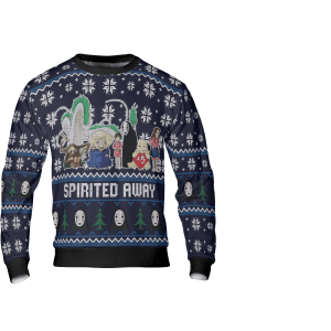 Spirited Away Poster - Spirited Away Characters Christmas Sweatshirt Style 4-Apparel, Spirited Away, Spirited Away Poster, Sweatshirt