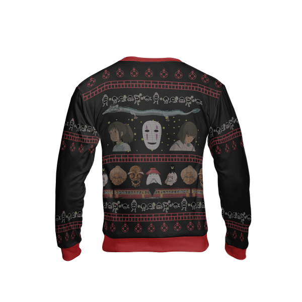 Spirited Away Live' - Spirited Away Characters Christmas Sweatshirt Style 2-Apparel, Spirited Away, Spirited Away Live, Sweatshirt