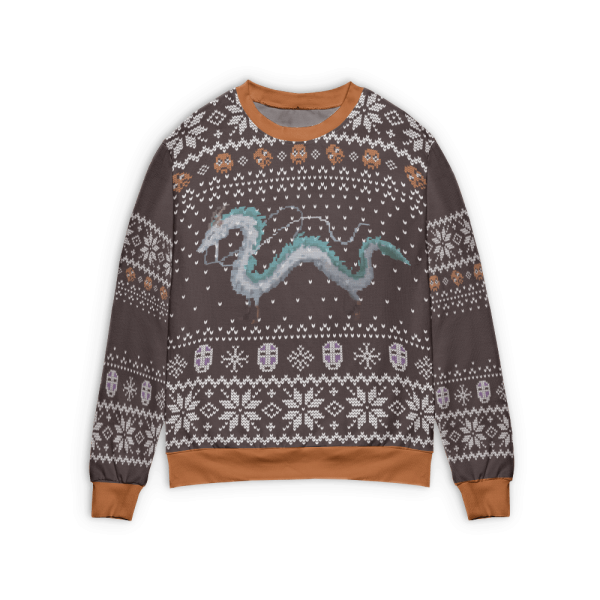 Mi Vecino Totoro - Spirited Away Haku Dragon Ugly Christmas Sweater Style 2-Apparel, Mi Vecino Totoro, Spirited Away, Sweater, ugly sweater