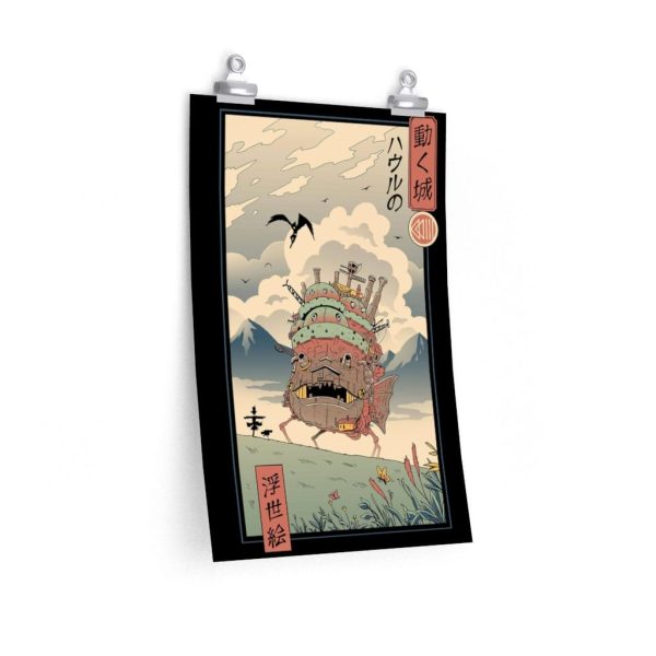 Christian Bale In Howl's Moving Castle - Howl’s Moving Castle Ukiyo-e Art Poster-Christian Bale In Howl's Moving Castle, House Decor, Howl's Moving Castle, Poster