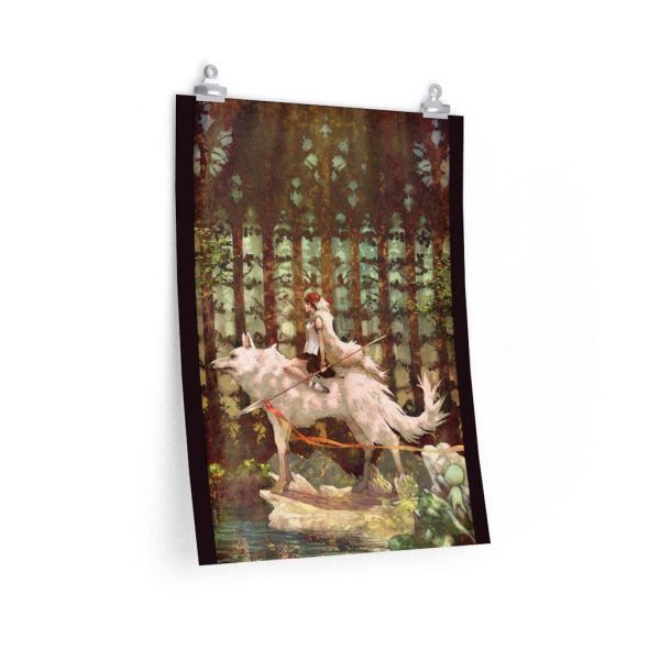 Princess Mononoke Wallpaper - Princess Mononoke Wolf Riding Fanart Poster-House Decor, Poster, princess mononoke, Princess Mononoke Wallpaper