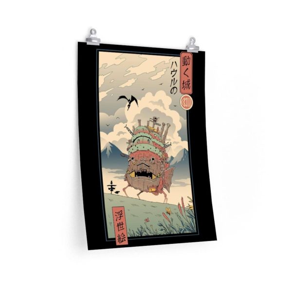 Christian Bale In Howl's Moving Castle - Howl’s Moving Castle Ukiyo-e Art Poster-Christian Bale In Howl's Moving Castle, House Decor, Howl's Moving Castle, Poster