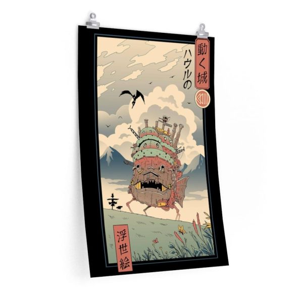 Christian Bale In Howl's Moving Castle - Howl’s Moving Castle Ukiyo-e Art Poster-Christian Bale In Howl's Moving Castle, House Decor, Howl's Moving Castle, Poster