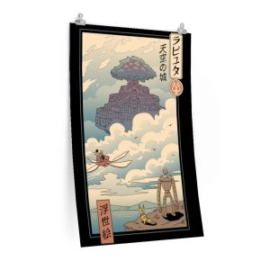 Laputa - Castle In The Sky - Laputa: Castle in The Sky Ukiyo-e Art Poster-House Decor, Laputa: Castle in the Sky, Poster