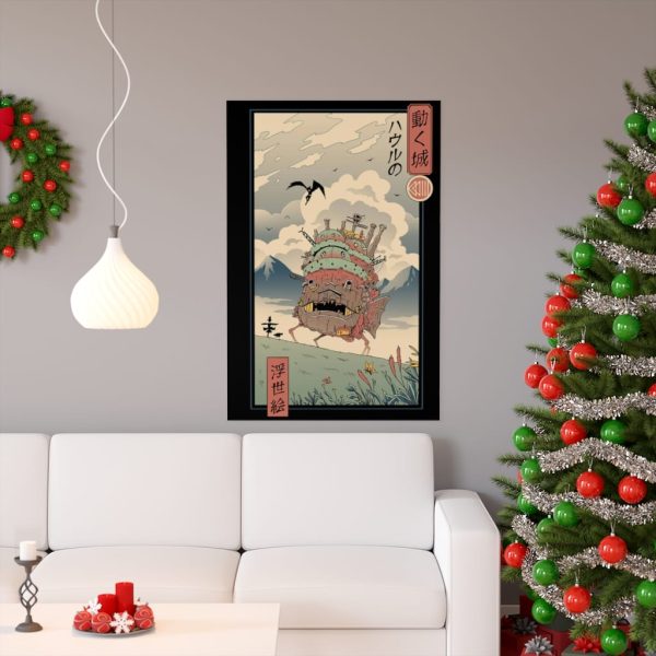 Christian Bale In Howl's Moving Castle - Howl’s Moving Castle Ukiyo-e Art Poster-Christian Bale In Howl's Moving Castle, House Decor, Howl's Moving Castle, Poster